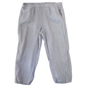 J. Jill Love Linen Pants Size L Beige Gray 100% Linen Relaxed Casual Coastal
